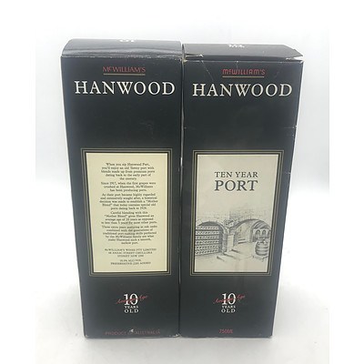 2x Bottles of McWilliams N.V. Hanwood Ten Year Port 750mL (In Box)