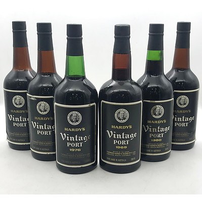 Case of 6x Hardy's Assorted Vintage Port 1969-1980 (Signs of Leakage)