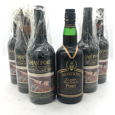 Case of 5x Hoffmans 1979 'Ghan' Port Vintage Port & Bottle of Basedows N.V Classic Old Tawny Port