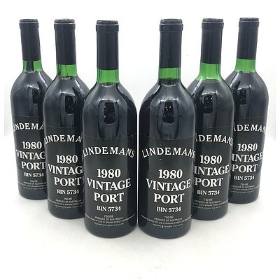 Case of 6x Lindemans 1980 Vintage Port Bin 5734