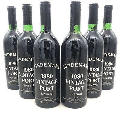 Case of 6x Lindemans 1980 Vintage Port Bin 5733
