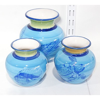 Three Robert Gordon Studio Ceramic Vases