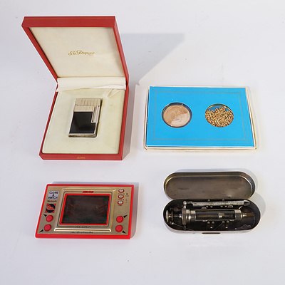German Vintage Hypodermic Syringe in Stainless Steel Case, a Nintendo Mickey Mouse Game and Watch and More