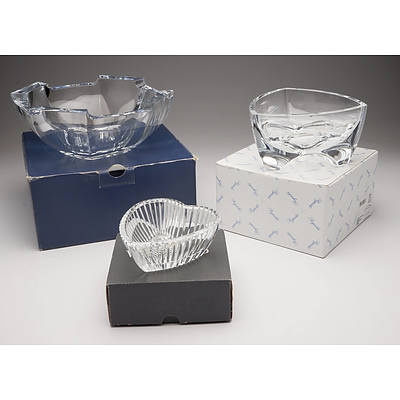 Three Crystal Bowls Including Waterford and Rogaska Crystal