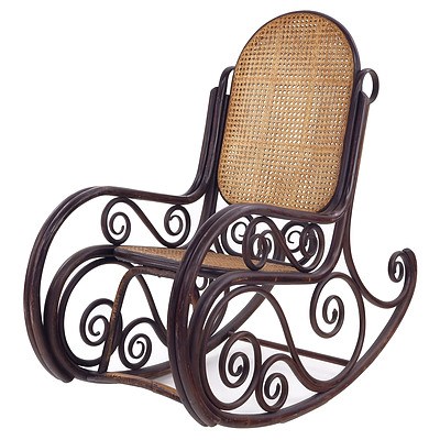 Nice Vintage Cane Rocking Chair