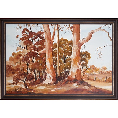 Brian McGuffie (Working 1970s-2000s) Australian Landscape, Oil on Board