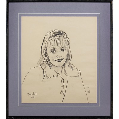 Leonard French (1928-2017) Portrait for Jo 1995, Pencil on Paper