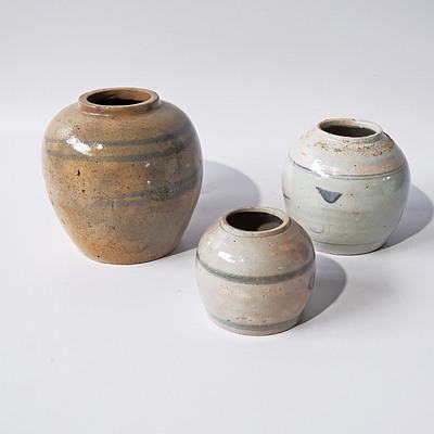 Three 19th Century Chinese Ginger Jars