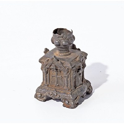 19th Century Pewter Ecclesiastical Candleholder
