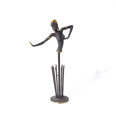 Metal Paris Art African Lady Figure