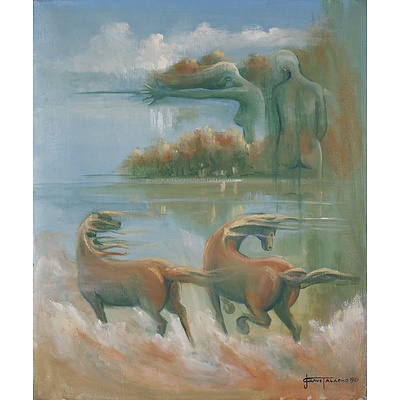 Judith Talacko (B. 1942) Horses 1981, Oil on Canvas