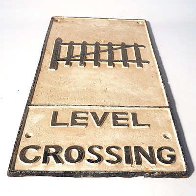 Cast Metal Level Crossing Sign