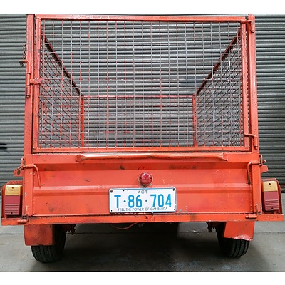 7' x 4' Single Axle Box Trailer With Cage Sides