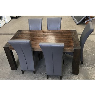 Six Piece Dining Suite Including Timber Table and Five Chairs
