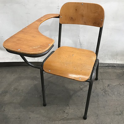 Vintage Schoolchair with Lecture Platform and A Gaslift Stool