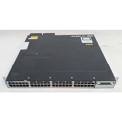 Cisco Catalyst (WS-C3750X-48PF-L V04) 3750-X Series PoE 48-Port Gigabit Managed Switch