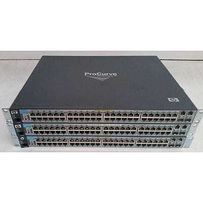 HP ProCurve (J9089A) 2610-48-PWR 48-Port Fast Ethernet Switches - Lot of Three