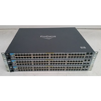 HP ProCurve (J9089A) 2610-48-PWR 48-Port Fast Ethernet Switches - Lot of Three