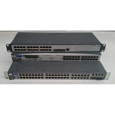 HP & 3Com Assorted Ethernet Switches - Lot of Three