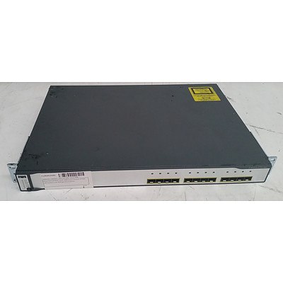 Cisco Catalyst (WS-C3750G-12S-E V08) 3750 Series 12-Port Gigabit SFP Switch