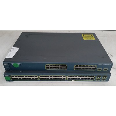 Cisco Catalyst 3560 Series PoE Ethernet Switches - Lot of Two