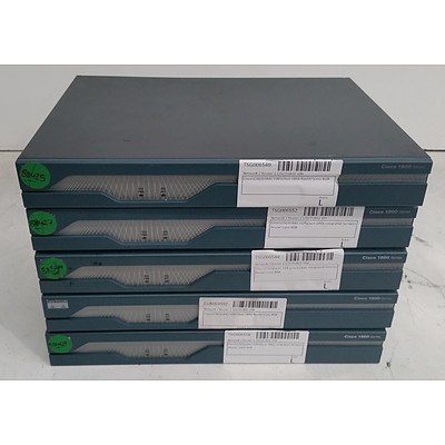 Cisco (CISCO1841) 1800 Series Integrated Services Routers - Lot of Five