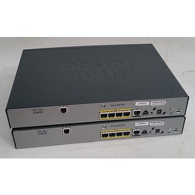 Cisco (CISCO887VA-K9 V02) 800 Series Router - Lot of Two