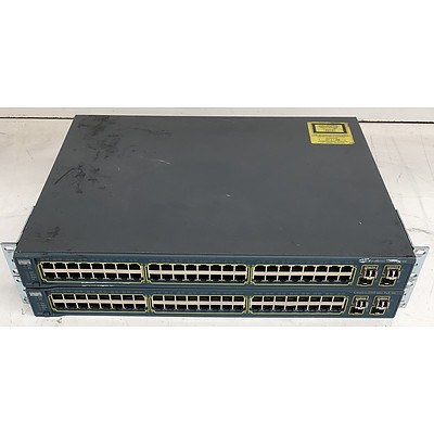 Cisco Catalyst (WS-C3560-48PS-S) 3560 Series PoE-48 48-Port Fast Ethernet Switches - Lot of Two