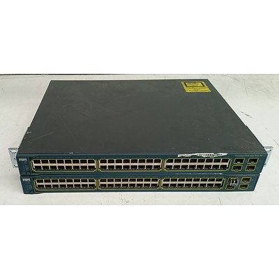 Cisco Catalyst 3560 Series 48-Port Fast Ethernet Switches - Lot of Two