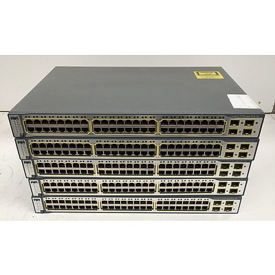 Cisco Catalyst 3750 Series Ethernet Switches - Lot of Five