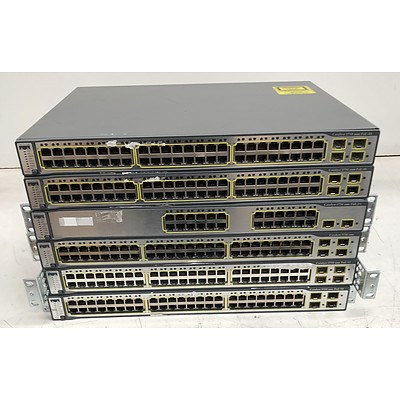 Cisco Catalyst 3750 Series Ethernet Switches - Lot of Six