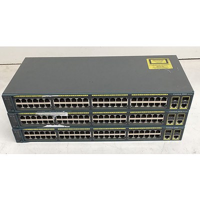 Cisco Catalyst 2960 Series 48-Port Ethernet Switches - Lot of Three