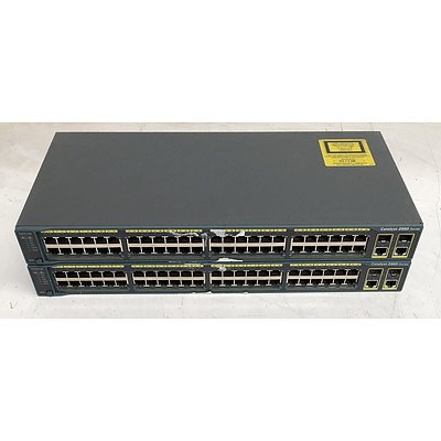 Cisco Catalyst 2960 Series 48-Port Ethernet Switches - Lot of Two