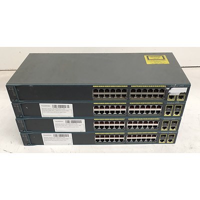 Cisco Catalyst 2960 Series 24-Port Ethernet Switches - Lot of Four