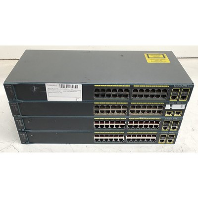 Cisco Catalyst 2960 Series 24-Port Ethernet Switches - Lot of Four