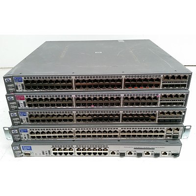HP Assorted Ethernet Switches - Lot of Five