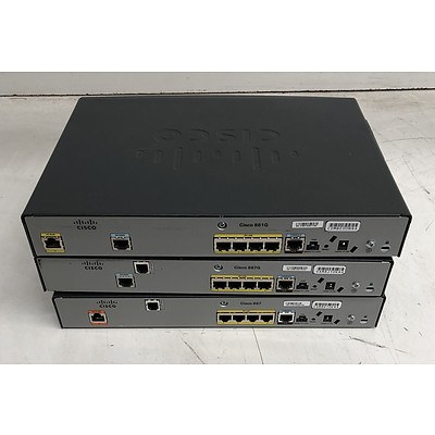 Cisco 800 Series Routers - Lot of Three