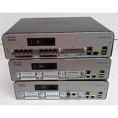 Cisco (CISCO1941/K9) 1900 Series Integrated Services Router - Lot of Three