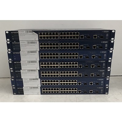 Netgear (FS726TP) 24-Port Ethernet Switch - Lot of Seven