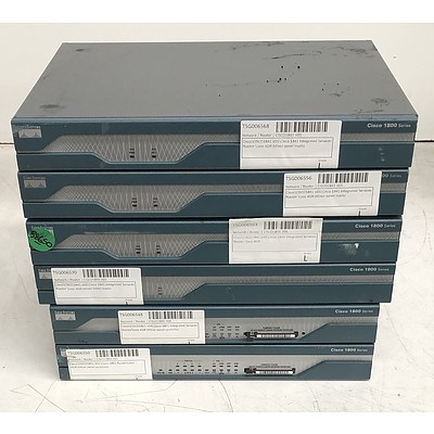 Cisco Assorted 1800 Series Integrated Service Routers - Lot of Six