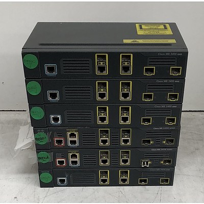 Cisco Assorted ME 3400 Series Ethernet Access Switches - Lot of Six