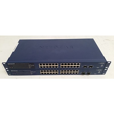 Netgear ProSafe (GS724T V3) 24-Port Gigabit Managed Switch - Lot of Two