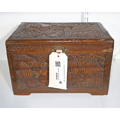 Carved Camphor Wood Box