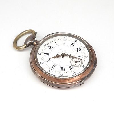 Antique 800 Silver Cased Open Faced Hunter Pocket Watch