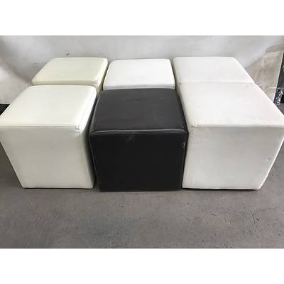 Group of Six Contemporary Ottomans