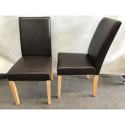Group of Six Vinyl Dining Chairs
