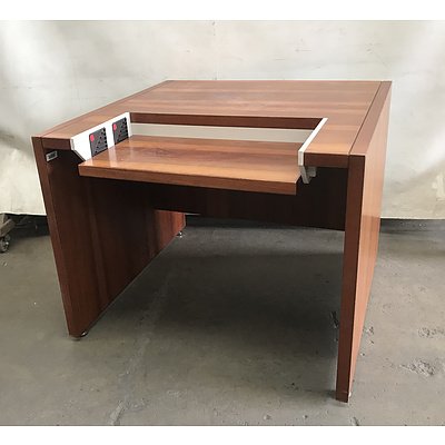 Timber Work Table with Adjustable Keyboard Drawer