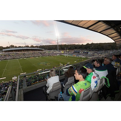 Fully catered Corporate Open Box for 10 people at Raiders v Titans match on Friday 13 March 2020 at GIO Stadium Canberra