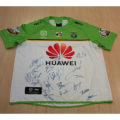 Canberra Raiders Away Jersey signed by members of the 2020 NRL Pre-Season Training Squad
