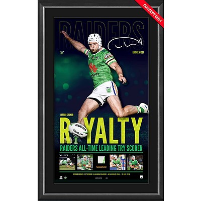 Jarrod Croker  "Royalty" Raiders All-Time Leading Try Scorer Lithograph